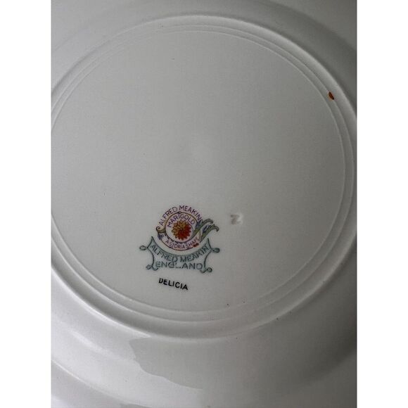 Alfred Meakin Marigold Delicia 10" Dinner Plate Astoria Shape Art Deco Windmill - Picture 4 of 4